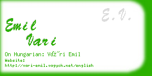 emil vari business card